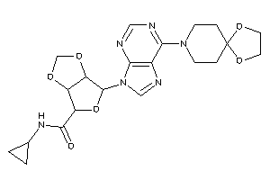 Image of N-cyclopropyl-6-[6-(1,4-dioxa-8-azaspiro[4.5]decan-8-yl)purin-9-yl]-3a,4,6,6a-tetrahydrofuro[3,4-d][1,3]dioxole-4-carboxamide