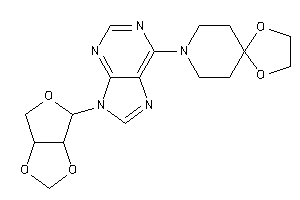 Image of 8-[9-(3a,4,6,6a-tetrahydrofuro[3,4-d][1,3]dioxol-4-yl)purin-6-yl]-1,4-dioxa-8-azaspiro[4.5]decane