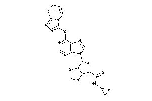 Image of N-cyclopropyl-6-[6-([1,2,4]triazolo[4,3-a]pyridin-3-ylthio)purin-9-yl]-3a,4,6,6a-tetrahydrofuro[3,4-d][1,3]dioxole-4-carboxamide
