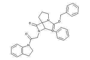 Image of 2-(2-indolin-1-yl-2-keto-ethyl)-3-keto-1-phenyl-2,5-diazaspiro[3.4]octane-5-carboxylic Acid Benzyl Ester