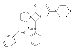 Image of 3-keto-2-(2-keto-2-piperazino-ethyl)-1-phenyl-2,5-diazaspiro[3.4]octane-5-carboxylic Acid Benzyl Ester