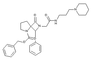 Image of 3-keto-2-[2-keto-2-(3-piperidinopropylamino)ethyl]-1-phenyl-2,5-diazaspiro[3.4]octane-5-carboxylic Acid Benzyl Ester