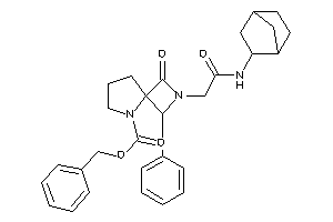 Image of 3-keto-2-[2-keto-2-(2-norbornylamino)ethyl]-1-phenyl-2,5-diazaspiro[3.4]octane-5-carboxylic Acid Benzyl Ester