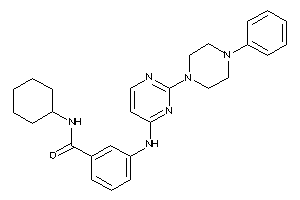 Image of N-cyclohexyl-3-[[2-(4-phenylpiperazino)pyrimidin-4-yl]amino]benzamide