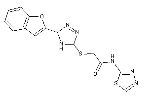Image of 2-[[5-(benzofuran-2-yl)-4,5-dihydro-3H-1,2,4-triazol-3-yl]thio]-N-(1,3,4-thiadiazol-2-yl)acetamide