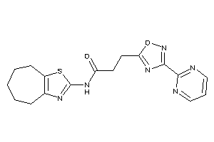 Image of 3-[3-(2-pyrimidyl)-1,2,4-oxadiazol-5-yl]-N-(5,6,7,8-tetrahydro-4H-cyclohepta[d]thiazol-2-yl)propionamide
