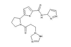 Image of 5-[1-[3-(1,3-dihydro-1,2,4-triazol-2-yl)propanoyl]pyrrolidin-2-yl]-N-(3H-pyrazol-3-yl)thiophene-2-carboxamide