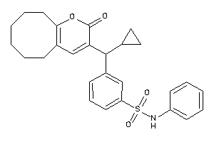 3-[cyclopropyl-(2-keto-5,6,7,8,9,10-hexahydrocycloocta[b]pyran-3-yl)methyl]-N-phenyl-benzenesulfonamide