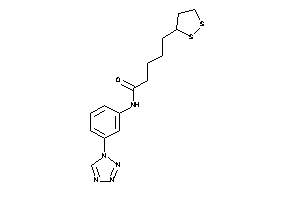 Image of 5-(dithiolan-3-yl)-N-[3-(tetrazol-1-yl)phenyl]valeramide