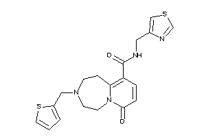 Image of 7-keto-3-(2-thenyl)-N-(thiazol-4-ylmethyl)-1,2,4,5-tetrahydropyrido[2,1-g][1,4]diazepine-10-carboxamide