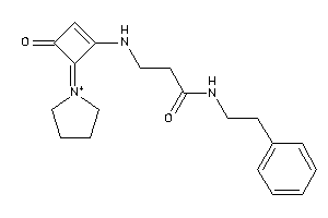 Image of 3-[(3-keto-4-pyrrolidin-1-ium-1-ylidene-cyclobuten-1-yl)amino]-N-phenethyl-propionamide