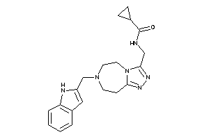 Image of N-[[7-(1H-indol-2-ylmethyl)-5,6,8,9-tetrahydro-[1,2,4]triazolo[3,4-g][1,4]diazepin-3-yl]methyl]cyclopropanecarboxamide