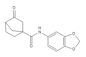 Image of N-(1,3-benzodioxol-5-yl)-3-keto-norbornane-1-carboxamide