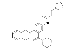 Image of 3-cyclopentyl-N-[4-(3,4-dihydro-1H-isoquinolin-2-yl)-3-(piperidine-1-carbonyl)phenyl]propionamide
