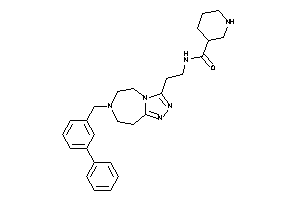 Image of N-[2-[7-(3-phenylbenzyl)-5,6,8,9-tetrahydro-[1,2,4]triazolo[3,4-g][1,4]diazepin-3-yl]ethyl]nipecotamide