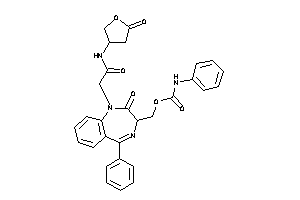 Image of N-phenylcarbamic Acid [2-keto-1-[2-keto-2-[(5-ketotetrahydrofuran-3-yl)amino]ethyl]-5-phenyl-3H-1,4-benzodiazepin-3-yl]methyl Ester