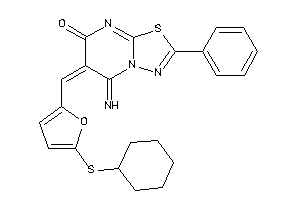 Image of 6-[[5-(cyclohexylthio)-2-furyl]methylene]-5-imino-2-phenyl-[1,3,4]thiadiazolo[3,2-a]pyrimidin-7-one
