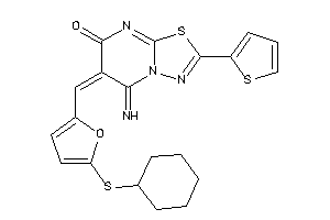 Image of 6-[[5-(cyclohexylthio)-2-furyl]methylene]-5-imino-2-(2-thienyl)-[1,3,4]thiadiazolo[3,2-a]pyrimidin-7-one
