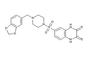 Image of 6-(4-piperonylpiperazino)sulfonyl-1,4-dihydroquinoxaline-2,3-quinone