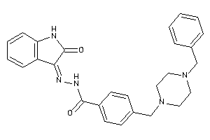 Image of 4-[(4-benzylpiperazino)methyl]-N-[(2-ketoindolin-3-ylidene)amino]benzamide