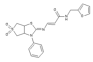 Image of 3-[(5,5-diketo-3-phenyl-3a,4,6,6a-tetrahydrothieno[3,4-d]thiazol-2-ylidene)amino]-N-(2-furfuryl)acrylamide