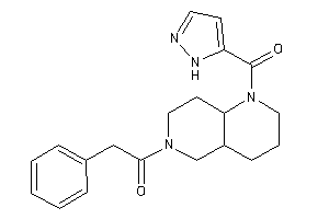 2-phenyl-1-[1-(1H-pyrazole-5-carbonyl)-2,3,4,4a,5,7,8,8a-octahydro-1,6-naphthyridin-6-yl]ethanone