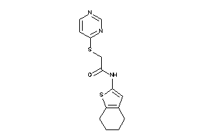 2-(4-pyrimidylthio)-N-(4,5,6,7-tetrahydrobenzothiophen-2-yl)acetamide