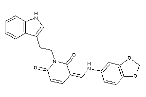 3-[(1,3-benzodioxol-5-ylamino)methylene]-1-[2-(1H-indol-3-yl)ethyl]pyridine-2,6-quinone