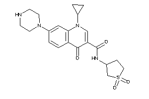 Image of 1-cyclopropyl-N-(1,1-diketothiolan-3-yl)-4-keto-7-piperazino-quinoline-3-carboxamide