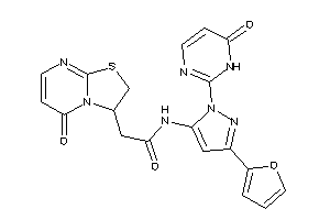 Image of N-[5-(2-furyl)-2-(6-keto-1H-pyrimidin-2-yl)pyrazol-3-yl]-2-(5-keto-2,3-dihydrothiazolo[3,2-a]pyrimidin-3-yl)acetamide