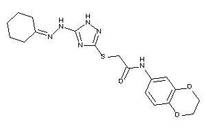 Image of 2-[[5-(N'-cyclohexylidenehydrazino)-1H-1,2,4-triazol-3-yl]thio]-N-(2,3-dihydro-1,4-benzodioxin-6-yl)acetamide