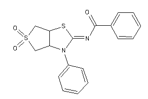Image of N-(5,5-diketo-3-phenyl-3a,4,6,6a-tetrahydrothieno[3,4-d]thiazol-2-ylidene)benzamide