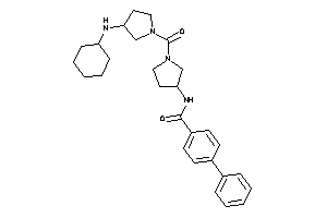 Image of N-[1-[3-(cyclohexylamino)pyrrolidine-1-carbonyl]pyrrolidin-3-yl]-4-phenyl-benzamide