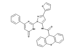 Image of N-[5-(2-furyl)-2-(6-keto-4-phenyl-1H-pyrimidin-2-yl)pyrazol-3-yl]-9H-xanthene-9-carboxamide