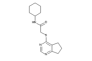 Image of N-cyclohexyl-2-(6,7-dihydro-5H-cyclopenta[d]pyrimidin-4-ylthio)acetamide