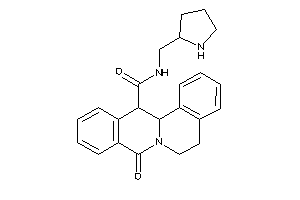 Image of 8-keto-N-(pyrrolidin-2-ylmethyl)-5,6,13,13a-tetrahydroisoquinolino[3,2-a]isoquinoline-13-carboxamide