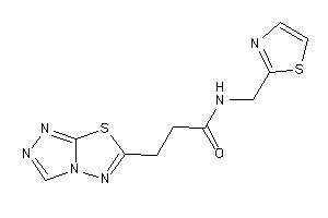 Image of N-(thiazol-2-ylmethyl)-3-([1,2,4]triazolo[3,4-b][1,3,4]thiadiazol-6-yl)propionamide