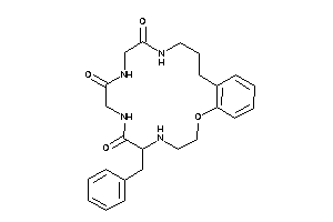 6-benzyl-2-oxa-5,8,11,14-tetrazabicyclo[16.4.0]docosa-1(18),19,21-triene-7,10,13-trione