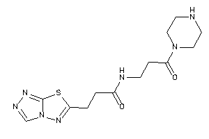 Image of N-(3-keto-3-piperazino-propyl)-3-([1,2,4]triazolo[3,4-b][1,3,4]thiadiazol-6-yl)propionamide