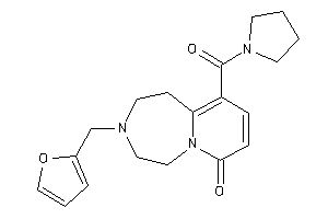 Image of 3-(2-furfuryl)-10-(pyrrolidine-1-carbonyl)-1,2,4,5-tetrahydropyrido[2,1-g][1,4]diazepin-7-one