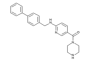 Image of [6-[(4-phenylbenzyl)amino]-3-pyridyl]-piperazino-methanone
