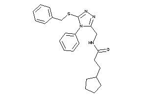 Image of N-[[5-(benzylthio)-4-phenyl-1,2,4-triazol-3-yl]methyl]-3-cyclopentyl-propionamide
