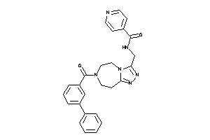 Image of N-[[7-(3-phenylbenzoyl)-5,6,8,9-tetrahydro-[1,2,4]triazolo[3,4-g][1,4]diazepin-3-yl]methyl]isonicotinamide