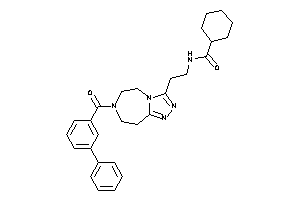 N-[2-[7-(3-phenylbenzoyl)-5,6,8,9-tetrahydro-[1,2,4]triazolo[3,4-g][1,4]diazepin-3-yl]ethyl]cyclohexanecarboxamide