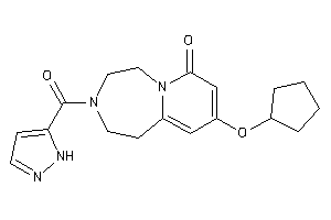 9-(cyclopentoxy)-3-(1H-pyrazole-5-carbonyl)-1,2,4,5-tetrahydropyrido[2,1-g][1,4]diazepin-7-one