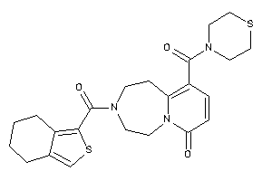 Image of 3-(4,5,6,7-tetrahydroisobenzothiophene-1-carbonyl)-10-(thiomorpholine-4-carbonyl)-1,2,4,5-tetrahydropyrido[2,1-g][1,4]diazepin-7-one