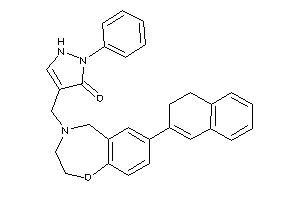 4-[[7-(3,4-dihydronaphthalen-2-yl)-3,5-dihydro-2H-1,4-benzoxazepin-4-yl]methyl]-2-phenyl-3-pyrazolin-3-one