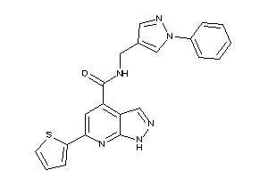 Image of N-[(1-phenylpyrazol-4-yl)methyl]-6-(2-thienyl)-1H-pyrazolo[3,4-b]pyridine-4-carboxamide