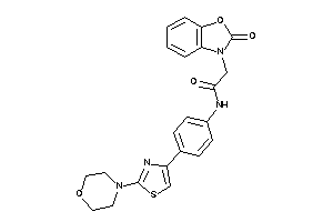 2-(2-keto-1,3-benzoxazol-3-yl)-N-[4-(2-morpholinothiazol-4-yl)phenyl]acetamide