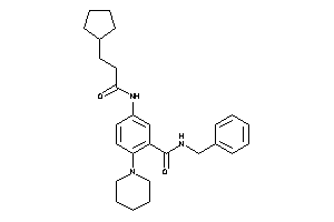 N-benzyl-5-(3-cyclopentylpropanoylamino)-2-piperidino-benzamide